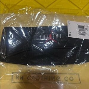Supreme Black Headband with Red Jumpman Logo